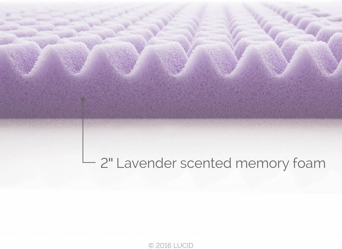 2 Inch 5 Zone Lavender Memory Foam Twin XL Mattress Topper