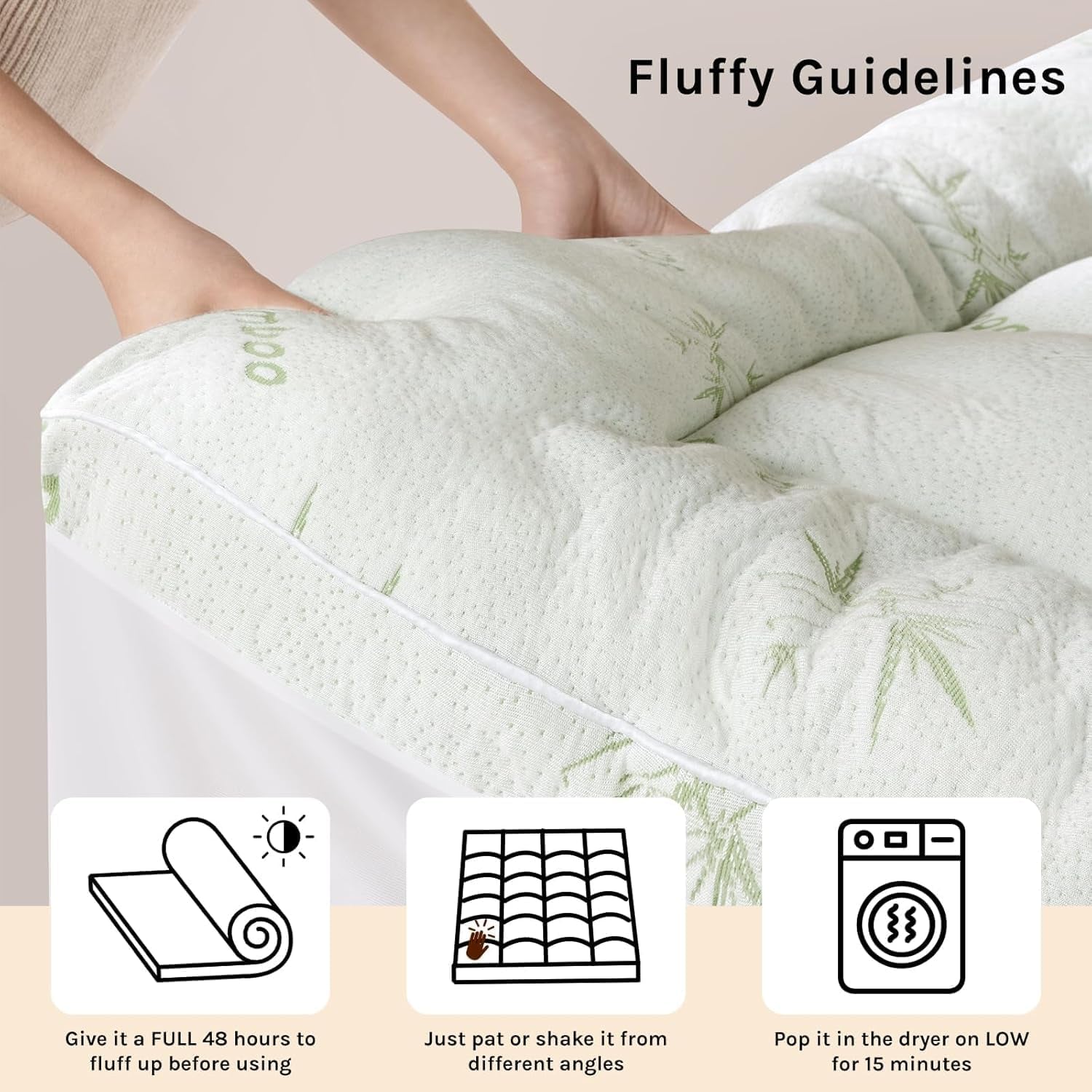 Bambu_Viscose Mattress Topper Queen,1200 GSM Cooling Mattress Pad,Extra Thick Pillow Top Mattress Topper for Back Pain,Soft Mattress Protector Cover with 8"-21" Deep Pocket(60"X80")