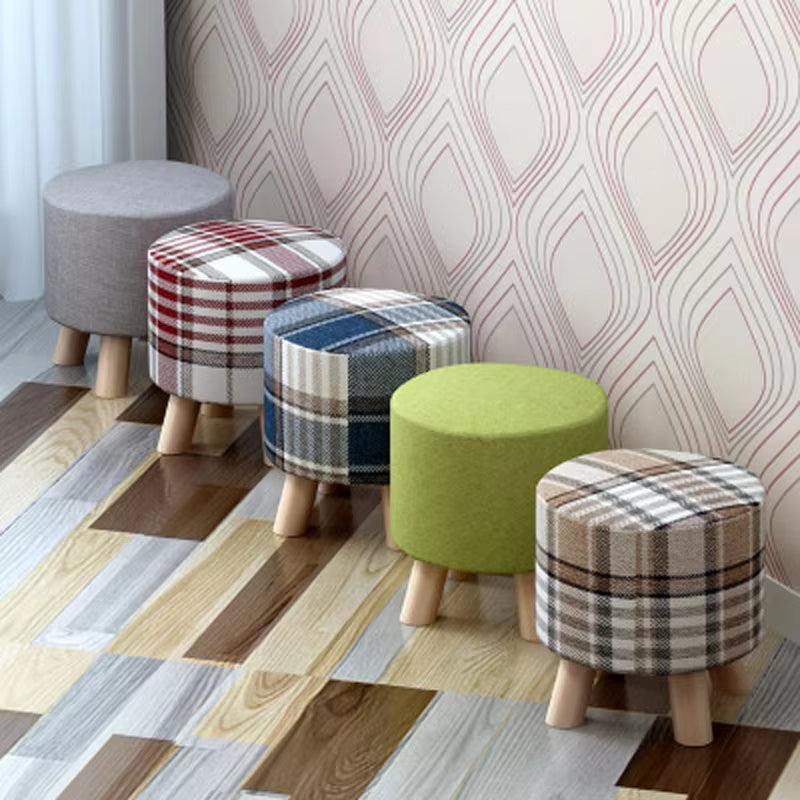 Bedroom Furniture round Stool Wooden Bedroom Dining Furniture Shoe Rack Footstool