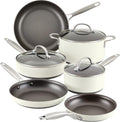 Achieve Hard Anodized Nonstick Cookware Pots and Pans Set, 9 Piece - Cream