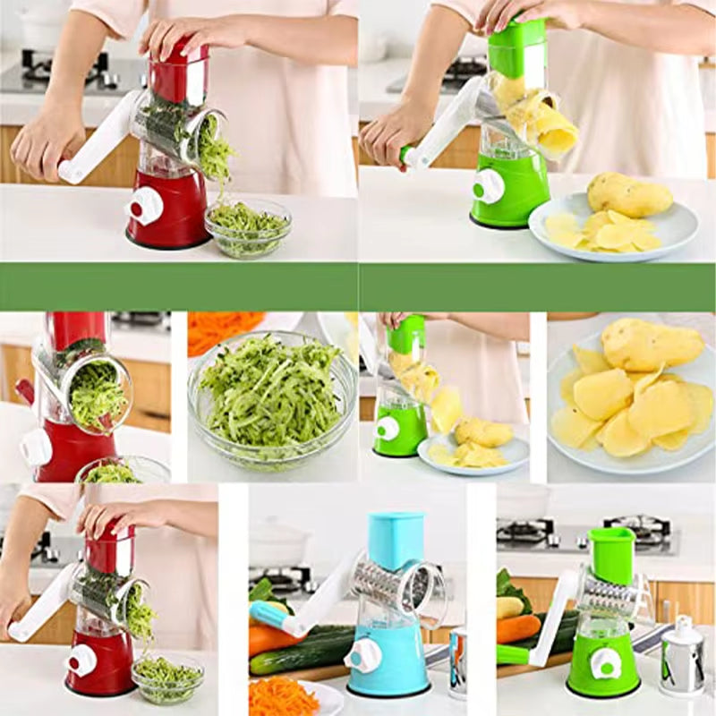 Multifunctional Vegetable Slicer, Cutter, Chopper, Vegetables Graters, Shredders, Fruit, Rotary Handle, Not Hurting Hands